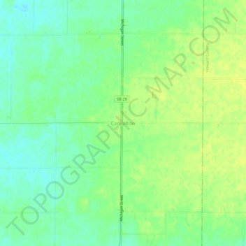 Mappa topografica Carrollton, altitudine, rilievo