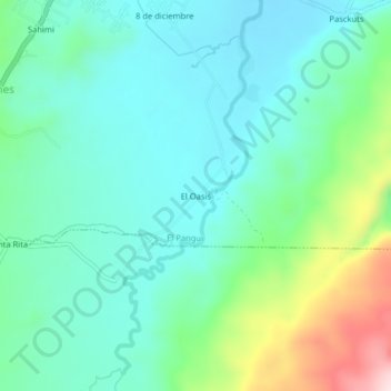 Mappa topografica El Oasis, altitudine, rilievo