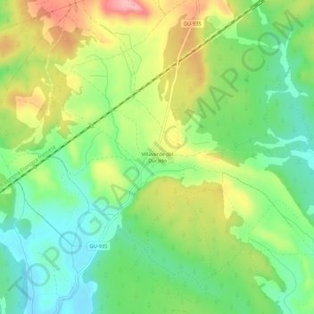 Mappa topografica Villaverde del Ducado, altitudine, rilievo