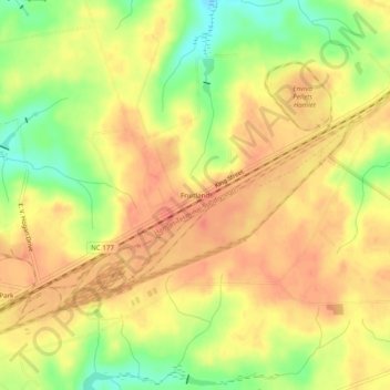Mappa topografica Fruitland, altitudine, rilievo