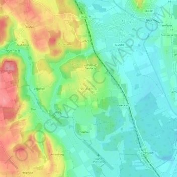 Mappa topografica Niclasreuth, altitudine, rilievo