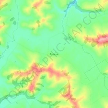 Mappa topografica Tomarata, altitudine, rilievo