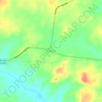 Mappa topografica Bonfim, altitudine, rilievo
