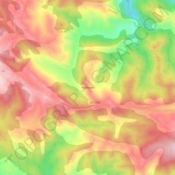 Mappa topografica Herbeset, altitudine, rilievo