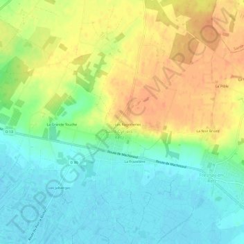 Mappa topografica Le Clos Murail, altitudine, rilievo