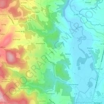 Mappa topografica Zol, altitudine, rilievo