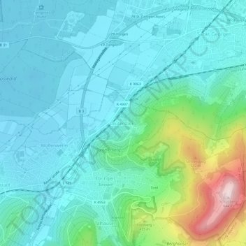 Mappa topografica Leutersberg, altitudine, rilievo