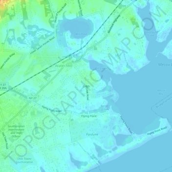 Mappa topografica Cobb, altitudine, rilievo