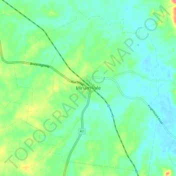 Mappa topografica Miriam Vale, altitudine, rilievo