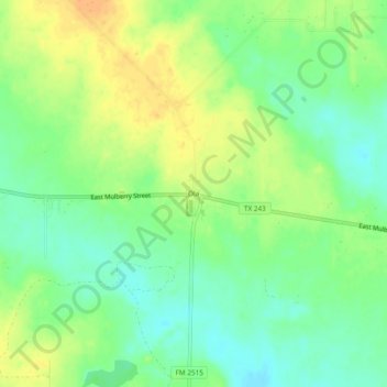 Mappa topografica Ola, altitudine, rilievo