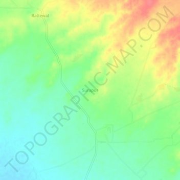 Mappa topografica Surapur, altitudine, rilievo