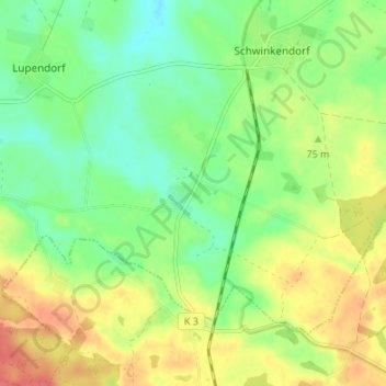 Mappa topografica Tressow, altitudine, rilievo