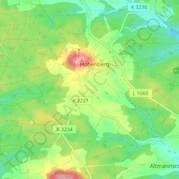 Mappa topografica Tannenbühl, altitudine, rilievo