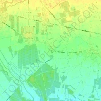 Mappa topografica Lonca, altitudine, rilievo