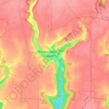 Mappa topografica Violaine, altitudine, rilievo