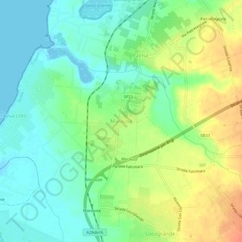 Mappa topografica Marausa, altitudine, rilievo