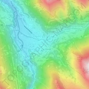 Mappa topografica Le Doumet, altitudine, rilievo