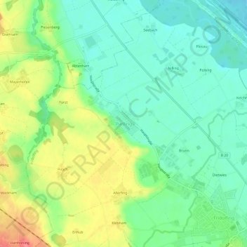 Mappa topografica Pietling, altitudine, rilievo