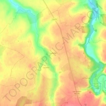 Mappa topografica La Roche, altitudine, rilievo