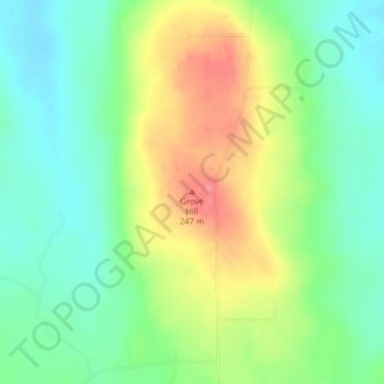 Mappa topografica Grove Hill, altitudine, rilievo