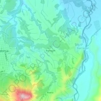 Mappa topografica Barragan, altitudine, rilievo