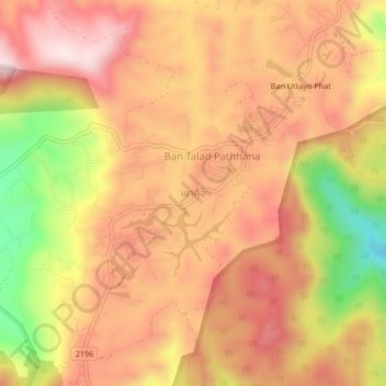 Mappa topografica Khao Kho, altitudine, rilievo