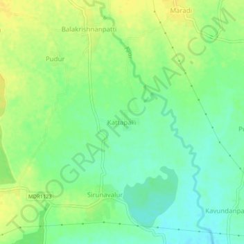 Mappa topografica Kattapalli, altitudine, rilievo