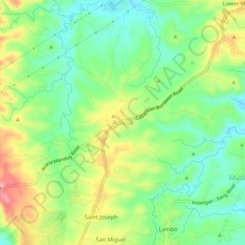 Mappa topografica Acacia, altitudine, rilievo