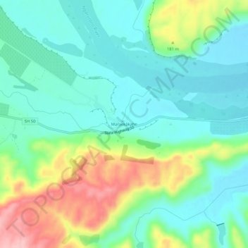 Mappa topografica Maraekākaho, altitudine, rilievo