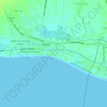 Mappa topografica Poblacion East, altitudine, rilievo