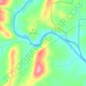 Mappa topografica Sprewell Bluff, altitudine, rilievo