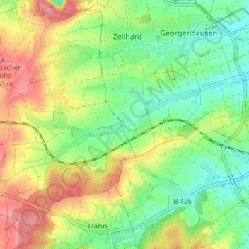 Mappa topografica Dilshofen, altitudine, rilievo