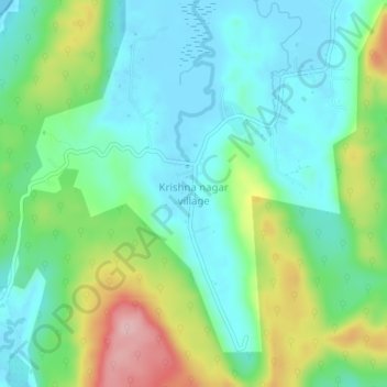 Mappa topografica Krishna nagar village, altitudine, rilievo