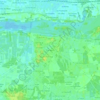 Mappa topografica État Major, altitudine, rilievo