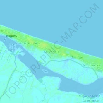 Mappa topografica Mala Weste, altitudine, rilievo