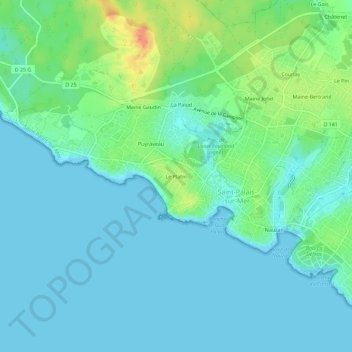 Mappa topografica Le Platin, altitudine, rilievo