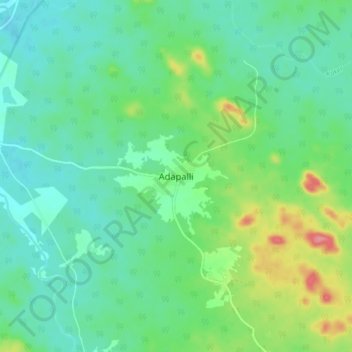 Mappa topografica Adapalli, altitudine, rilievo