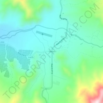 Mappa topografica Tilama, altitudine, rilievo