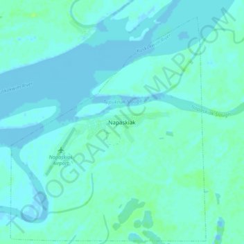 Mappa topografica Napaskiak, altitudine, rilievo
