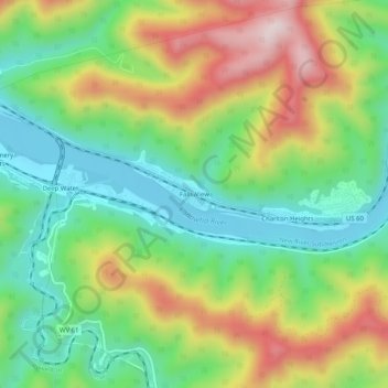 Mappa topografica Falls View, altitudine, rilievo