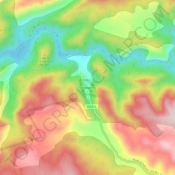 Mappa topografica Huertapelayo, altitudine, rilievo