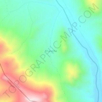 Mappa topografica Kharacha, altitudine, rilievo