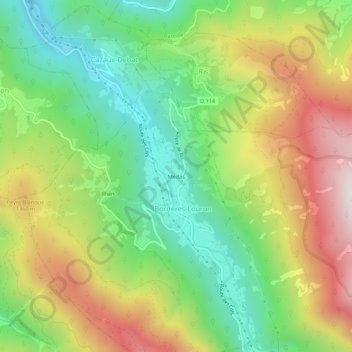 Mappa topografica Médas, altitudine, rilievo