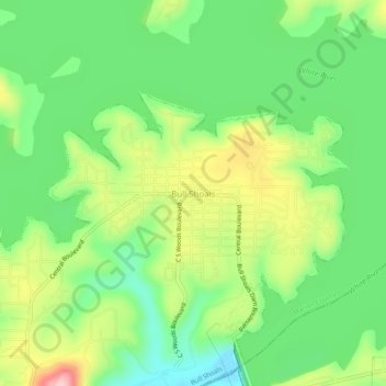 Mappa topografica Bull Shoals, altitudine, rilievo