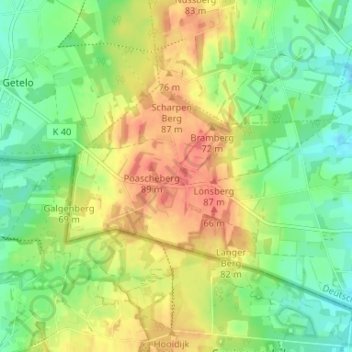 Mappa topografica Hesingen, altitudine, rilievo