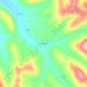 Mappa topografica Georgetown, altitudine, rilievo