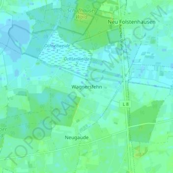 Mappa topografica Wagnersfehn, altitudine, rilievo