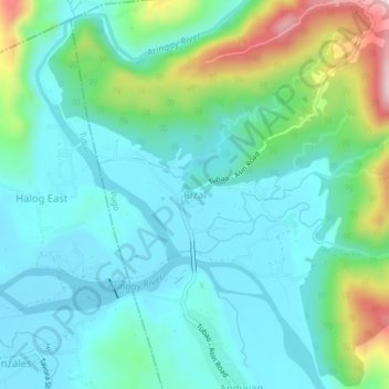 Mappa topografica Rizal, altitudine, rilievo