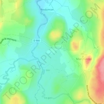Mappa topografica Sogno del Pont, altitudine, rilievo