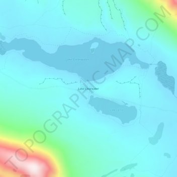 Mappa topografica Lake Clearwater, altitudine, rilievo